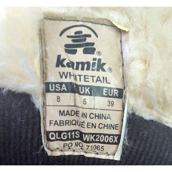 Kamik Whitetail Winter Boots Women's 8 EUR 39 Thinsulate Insulated Black Beige - Picture 6 of 15